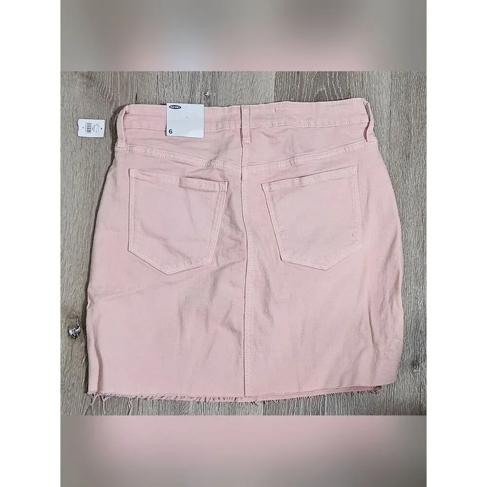 NWT Old Navy Button Front Denim Skirt Women's Size 6
